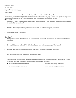 “The Lamb” and “The Tyger”