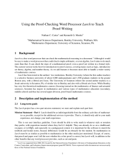 Using the Proof-Checking Word Processor Lurch to Teach Proof