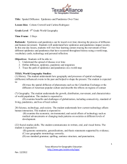 Title: Spatial Diffusion: Epidemics and Pandemics Over Time Lesson