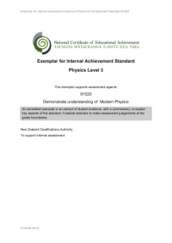 Exemplar for Internal Achievement Standard Physics Level 3