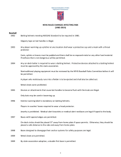 nfhs rules changes affecting risk (1982