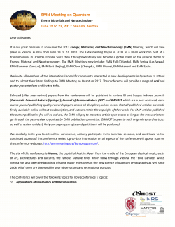 EMN QUANTUM CALL FOR ABSTRACTS