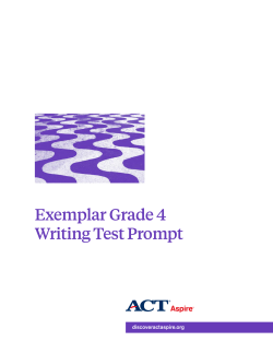 Exemplar Grade 4 Writing Test Prompt