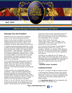 April 2015 - Alberta Baroque Ensemble