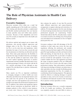 The Role of Physician Assistants in Health Care