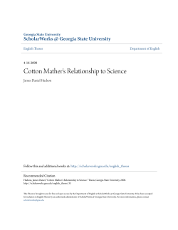 Cotton Mather`s Relationship to Science