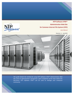 NTP Software VFM&trade; Administration Web Site for Common Internet