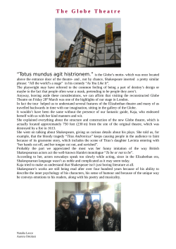 T he G lobe T heatre - M U L T I M E D I A