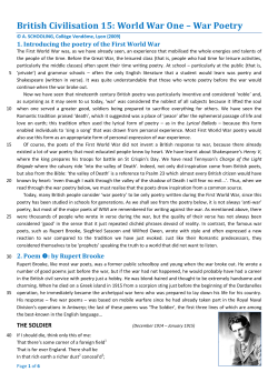 British Civilisation 15: World War One &ndash; War Poetry