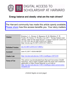 Energy balance and obesity: what are the main drivers?