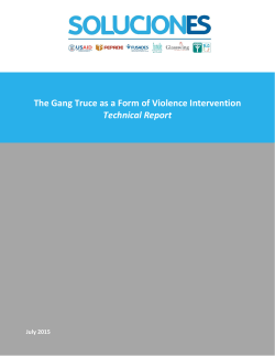 The Gang Truce as a Form of Violence Intervention Technical Report