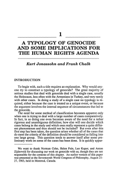 A TYPOLOGY OF GENOCIDE AND SOME IMPLICATIONS FOR THE