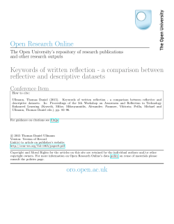 Keywords of written reflection-a comparison between reflective and