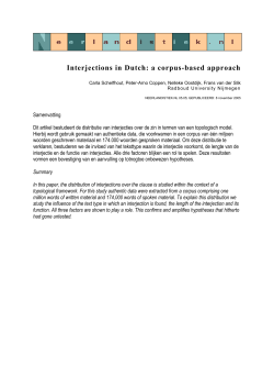 Interjections in Dutch: a corpus-based approach