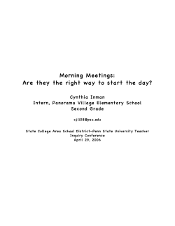 Morning Meetings - Penn State College of Education