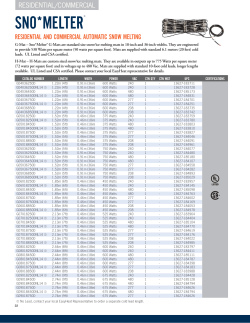 Sno*Melter G-Mat and H-Mat Catalog Pages May 2015