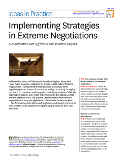 Implementing Strategies in Extreme Negotiations