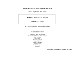 Sociology - Shore Regional High School