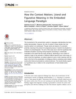 How the Context Matters. Literal and Figurative Meaning in the