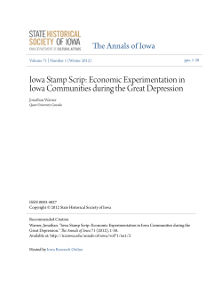 Economic Experimentation in Iowa Communities during the Great