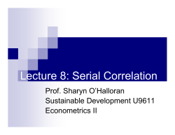 Lecture 8: Serial Correlation