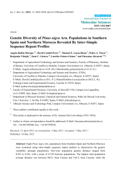 Genetic Diversity of Pinus nigra Arn. Populations in Southern