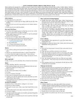 SAINT JOSEPH SCHOOL DRESS CODE POLICY