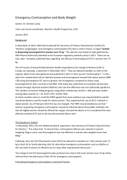 Emergency Contraception and Body Weight