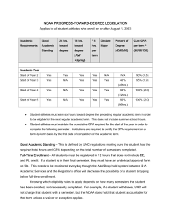 NCAA PROGRESS-TOWARD