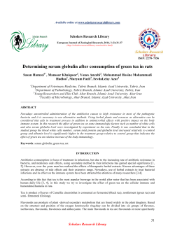 Determining serum globulin after consumption of green tea in rats