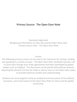 Primary Source: The Open Door Note