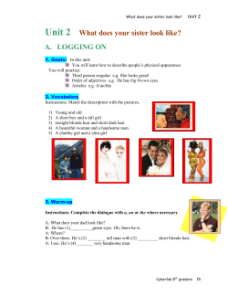 Unit 2 What does your sister look like