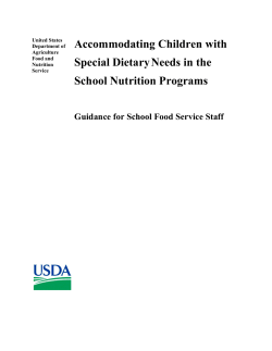 Accommodating Children with Special Dietary Needs in the School