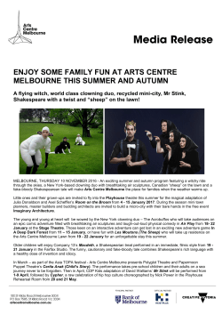 MR Summer Autumn 2017 Families program at Arts Centre Melbourne