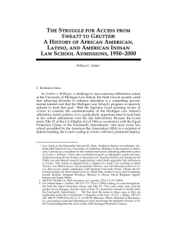 The Struggle for Access from Sweatt to Grutter: A History of African