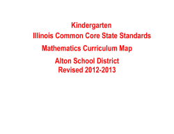 Kindergarten Illinois Common Core State Standards Mathematics