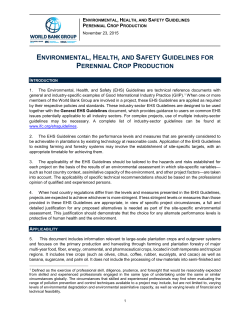 environmental, health, and safety guidelines for perennial crop
