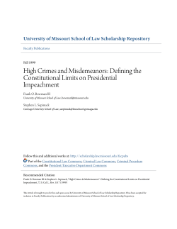 High Crimes and Misdemeanors - University of Missouri School of