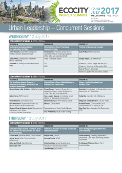 Urban Leadership &ndash; Concurrent Sessions