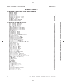 table of contents - The Critical Thinking Co.