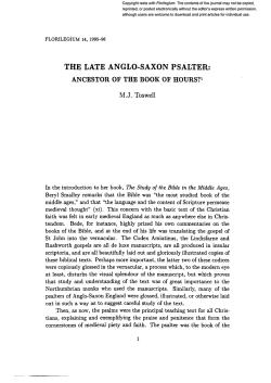 THE LATE ANGLO-SAXON PSALTER: