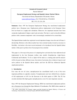 Ramon Ballester&bull; European Employment Strategy and Spanish