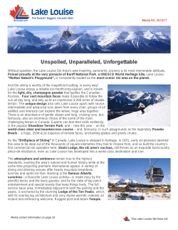 Unspoiled, Unparalleled, Unforgettable