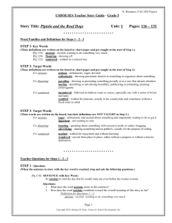 Story Title: Pipiolo and the Roof Dogs Unit: 1 Pages: 116 &ndash; 131