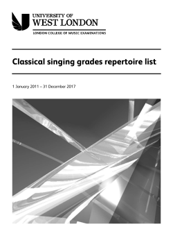 Classical singing grades repertoire list