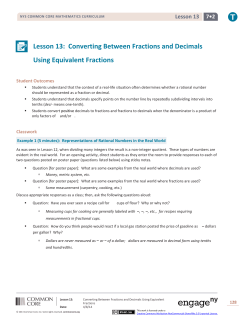 Lesson 13: Converting Between Fractions and Decimals Using