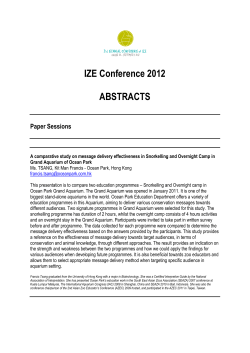 IZE Conference 2012 ABSTRACTS