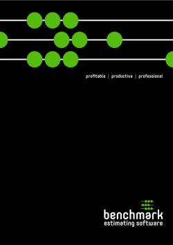 Getting Started Guide - Benchmark Estimating Software