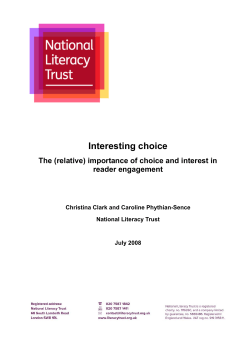 Interesting choice - National Literacy Trust