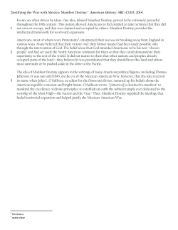 Example and Working Texts (Manifest Destiny and Conservation)